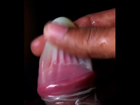 Cumshot inside a condom