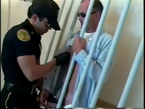 Horny jailed has anal drilling by latin cop after blowing his cock