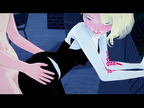 Spider Gwen having sex in the roof