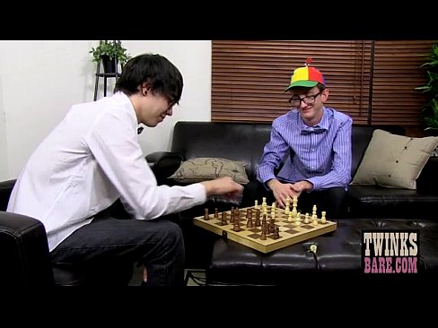 Geeky twinks play chess and then fuck each other raw