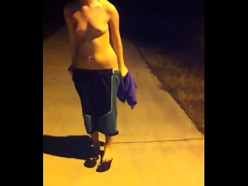 girl walks naked in a park but gets caught