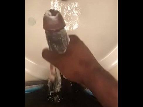 Jacking black cock in sink today