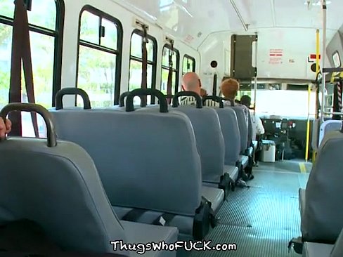 Riding a bus with a cock in his ass