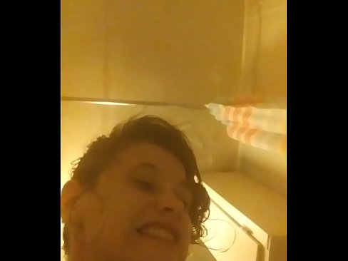 Getting a blowjob in the bathroom then cums in her tight pussy