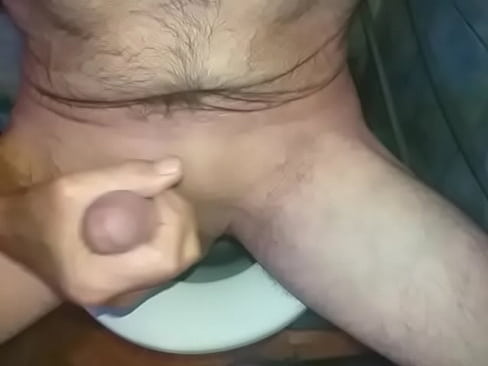 Squeezing milk out of my cock after work