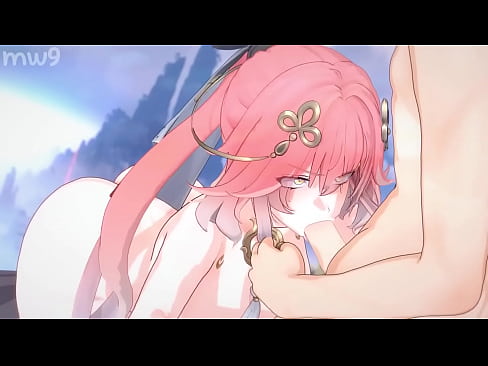 Pink hair hentai blowjob