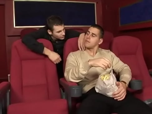 Sexy guy loves to be pounded by a strong cock at the movie-house