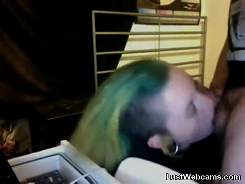 Punk teen sucks cock on cam