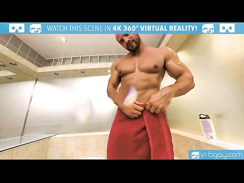 Gay VR PORN-Bald sexy Thomas Masturbates in the shower