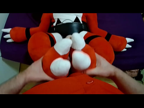 Guilmon Plush Rubbing, Footjob, and Facial