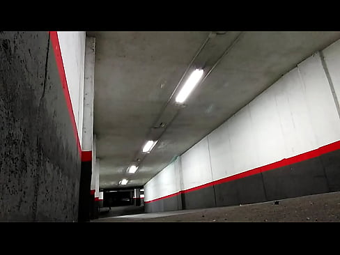 Fully naked in an underground car park