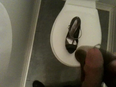 Cum on my coworker Heels in Toilets 02