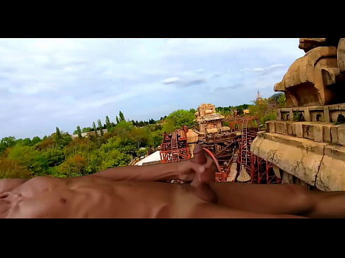 Special effect naked on the roller coaster