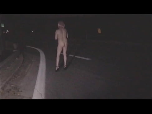 SusyTrav flashing naked outdoor on the streets and parking lot for truckers
