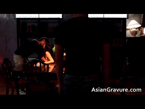 Awesome asian brunette hoe is sucking