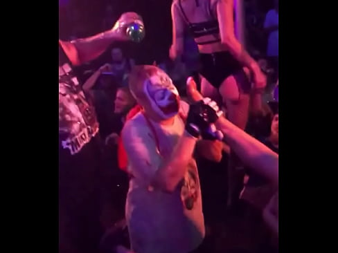 Clown Worshipping Dirty Feet Onstage @ Music Festival