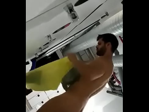 Guy with big dick naked and dressing at the locker room