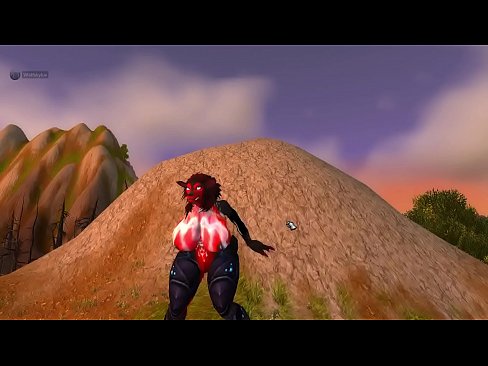 worgen goth bitch  depraved and sperm coverd dances on a hill for all to see