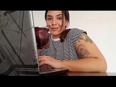 Girl Fart while on her computer