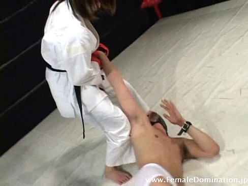Petite mistress is powerful as she defeated a weak masked slave