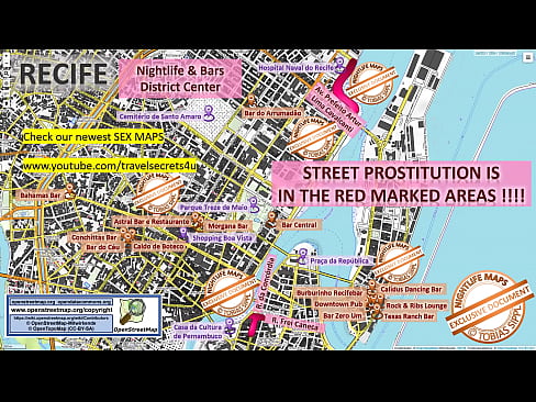 Street Prostitution Map of Recife, Brazil with Indication where to find Streetworkers, Freelancers and Brothels. Also we show you the Bar, Nightlife and Red Light District in the City.