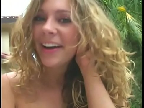 Sexy blond likes game wwith dildo in the garden