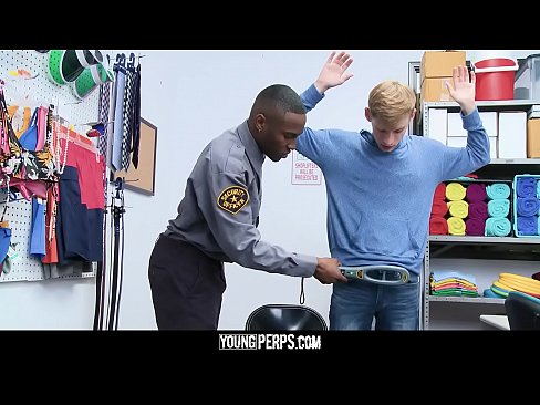 Lazy Twink Sucks A Hung Black Security Officer’s Cock To Get Out Of Trouble