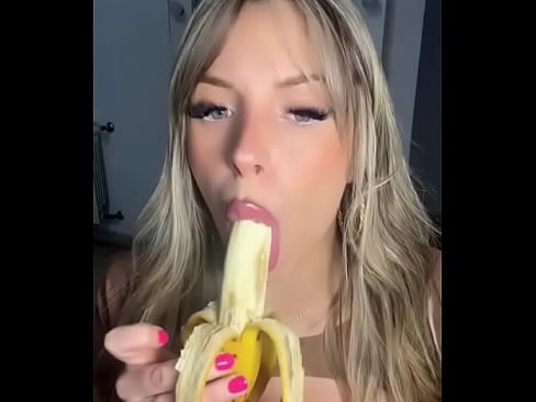 Hot Blonde Eating Banana