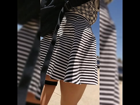 Walking and flashing in skirts