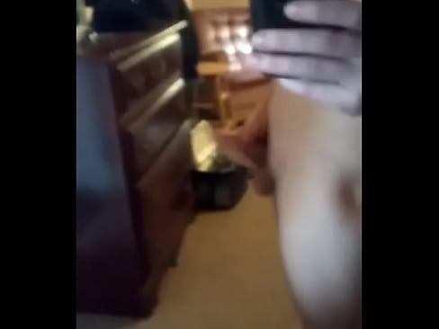 Stroking My hard cock in the mirror