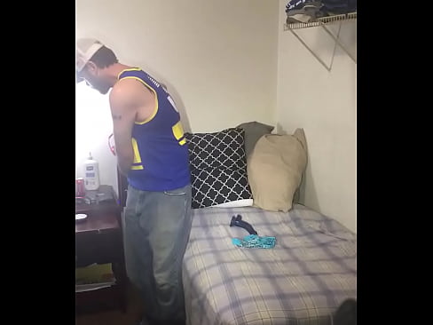 Hidden camera caught jerking off smelling panties and dildo