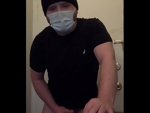 Straight guy jerks after gym. Anon face mask, muscle big dick