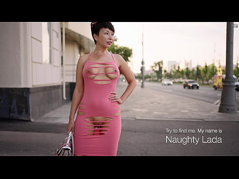 Naughty Lada tore her dress to ensure that nothing would be hidden from the eyes of passersby.