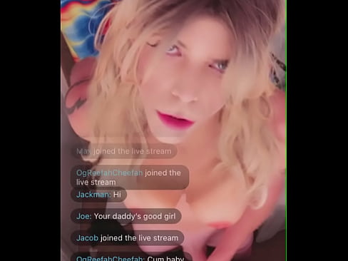 Blonde trans live jacking off