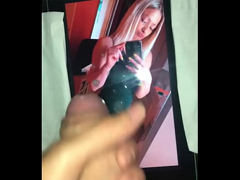 Cumtribute on my blonde girlfriend’s pic