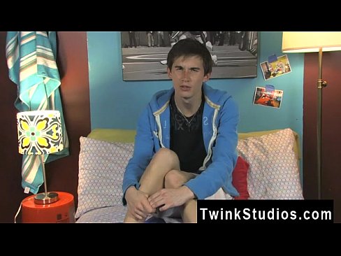 Twink movie Skyelr Bleu is on camera providing an interview and he's