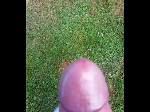 Cumming in the grass