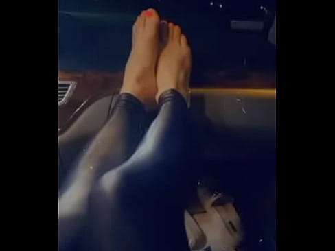 Shiny Spandex Foot Tease