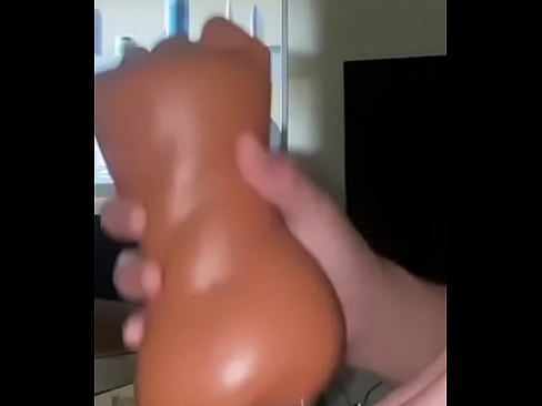 Stroking my dick with fleshlight