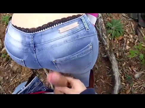 German teen gives outdoor blowjob