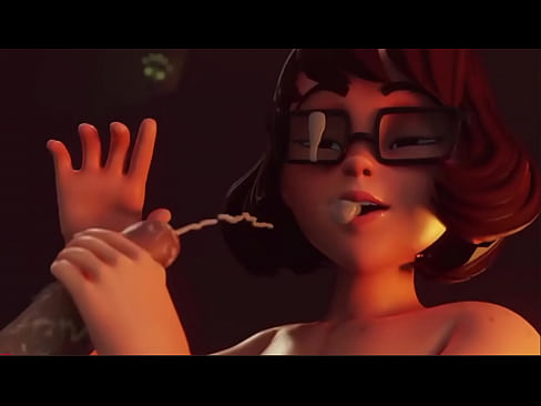 Velma Suck Big Cock And Cum Facial - Anime 3D