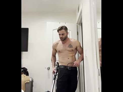 "Watch me vacuum shirtless"