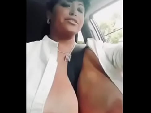 Road trip Latin mom showing her tits