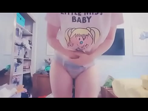 Cute diaper girl tease