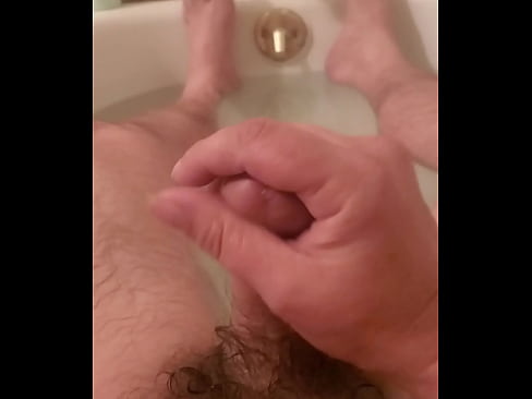 jerking his dick in the tub