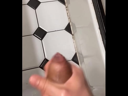 Cumshot all over bathroom floor