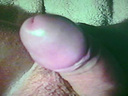 Horny guy sqeezing cumshot upclose