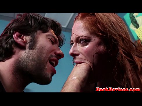 Redhead sexslave roughly throated balls deep