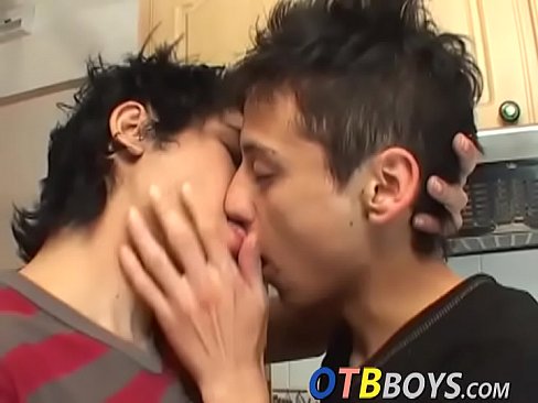 Amateur twinks fuck hard in the kitchen