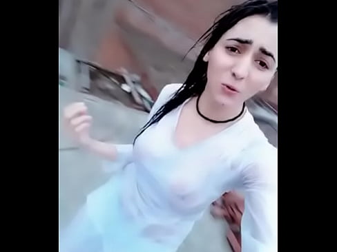 Pakistani Girl in Rain Bath
